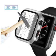 OEM Apple Watch 41mm óra tok kijelzővédővel ezüst okosóra kellék