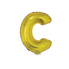 OEM Arany 'C' Fólia Lufi - 40 cm, Héliummal és Levegővel Tölthető party kellék