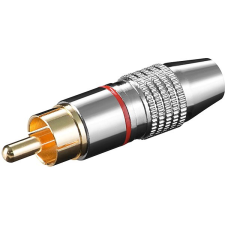 OEM cinch(M) csatlakozó, piros vonal, aranyozott kábel és adapter