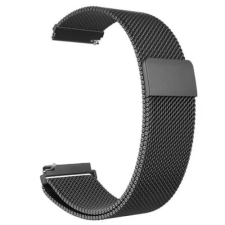 OEM Colmi okosóra szíj, fém, mágneses, fekete, 20mm, Milan Magnetic Strap okosóra kellék
