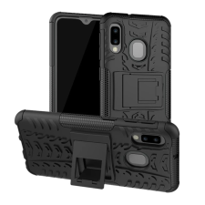 OEM Defender szilikon telefonvédő (ütésállóság. kitámasztó. autógumi) FEKETE tok és táska