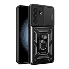 OEM Defender szilikon telefonvédő (ütésállóság. tartógyűrű. kameravédő) FEKETE tok és táska