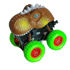 OEM Dinó terepjáró 10 cm barna T-rex autópálya és játékautó