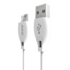 OEM Dudao Micro-USB adat- és töltőkábel, 2,1 amper, 1 méter, fehér kábel és adapter