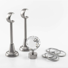 OEM Egyszerű galéria Crystal 25/19 fogazott rúd, fém, ezüst - 400 cm karnis, függönyrúd