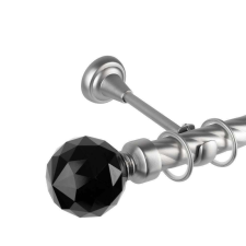 OEM Egyszerű galéria csavart rúd Cristal noir 25/19, fém, ezüst - 400 cm karnis, függönyrúd