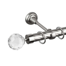 OEM Egyszerű galéria csavart rúd Kristály 25/19, fém, ezüst - 400 cm karnis, függönyrúd