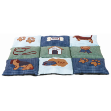 OEM .Fekhely több lapból álló macskás (patchwork) 80x55cm Kék/Zöld szállítóbox, fekhely macskáknak