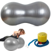 OEM fitnesz 100cm széles gimnasztikai labda földimogyoró alakú pumpával, ezüst