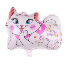 OEM Fólia lufi macska Marie, 36x50cm, fehér party kellék