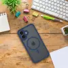 OEM FULL MATTE MAG COVER tok kompatibilis a MagSafe for IPHONE 12 kék