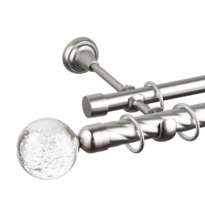 OEM Galéria dupla csavart rúd Crystal Monaco 25/19, fém, ezüst - 400 cm karnis, függönyrúd