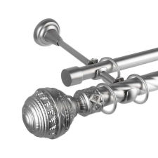 OEM Galéria dupla csavart rúd Venetia 25/19, fém, ezüst - 400 cm karnis, függönyrúd