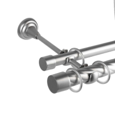 OEM Galéria dupla rúd csavaros dugó 25/19, fém, ezüst - 360 cm karnis, függönyrúd