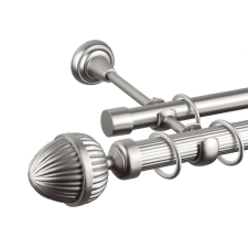 OEM Galéria dupla rúd Fenyőcölöp 25/19, fém, ezüst - 320 cm karnis, függönyrúd