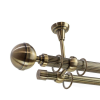 OEM Galéria dupla rúd Odüsszeusz 25/19 mennyezeti rögzítéssel - antik arany - 400 cm