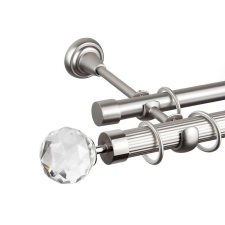 OEM Galéria dupla sávos fogazott Cristal 25/19 CROM MAT - 400 cm karnis, függönyrúd