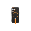 OEM Gigapack MagSafe szilikon tok ujjpánttal iPhone 11 fekete-narancssárga