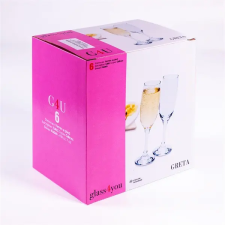 OEM GLASS 4 YOU Greta Champagne 210ml pezsgős pohár szett 6 darabos konyhai eszköz