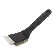 OEM Grill drótkefe kaparóval, acél, 21,5 x 7,5 cm, fekete kerti sütés és főzés
