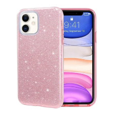 OEM iPhone 11 szilikon tok, hátlaptok, védőtok, telefon tok, csillámos, rózsaszín, Glitter tok és táska