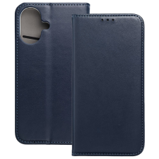 OEM iPhone 16 könyvtok, fliptok, telefon tok, bankkártyatartós, mágneszáras, sötétkék, Smart Magnetic tok és táska