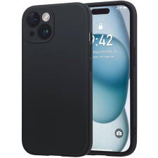 OEM iPhone 16 Pro szilikon tok, hátlaptok, telefon tok, kamera védelelmmel, matt, fekete tok és táska