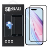 OEM iPhone 16 Pro üvegfólia, tempered glass, előlapi, 5D, edzett, hajlított, fekete kerettel