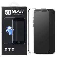 OEM iPhone 16 üvegfólia, tempered glass, előlapi, 5D, edzett, hajlított, matt, fekete kerettel mobiltelefon kellék