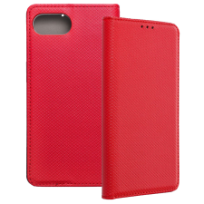 OEM iPhone 16e könyvtok, fliptok, telefon tok, bankkártyatartós, mágneszáras, piros, Smart Case book tok és táska