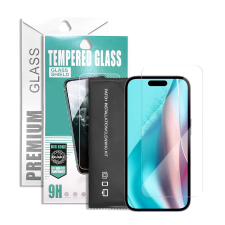 OEM iPhone 17 Air üvegfólia, tempered glass, előlapi, edzett, 9H, 0.33mm, prémium mobiltelefon kellék