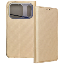 OEM iPhone 17 Pro könyvtok, fliptok, telefon tok, mágneszáras, bankkártyatartós, arany tok és táska