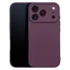 OEM iPhone 18 Pro Max / 17 Pro Max szilikon tok – kameravédős, matt sötét cseresznyeszínű hátlaptok velúr belsővel, Silicon