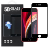 OEM iPhone 7 / 8 / SE 2020 / SE 2022 üvegfólia, tempered glass, előlapi, 5D, edzett, hajlított, fekete kerettel