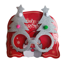 OEM Karácsonyi party szemüveg- Karácsonyfa ezüst party kellék