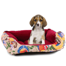 OEM kutyaágy kutyafekhely 62cm x 53cm x 17cm, bagoly mintás szállítóbox, fekhely kutyáknak