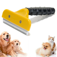 OEM Kutyafésű / kisállat fésű, 7 cm széles, fekete/sárga kutyafésű