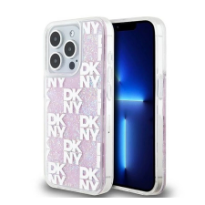 OEM Liquid Glitter Checkered Pattern iPhone 15 Pro hátlap tok rózsaszín tok és táska