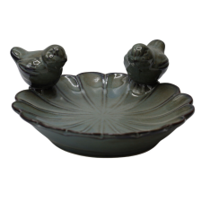 OEM Madáritató szürke kerámia 25x12cm etető, itató madaraknak