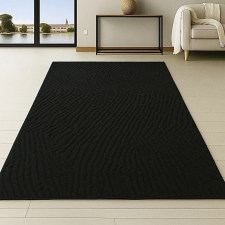 OEM Modern szőnyeg Luxor hullámos (Black) 200x290cm Fekete lakástextília