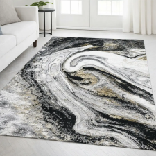 OEM Modern szőnyeg Marble 163 (Black) 240x330cm Fekete-Arany lakástextília
