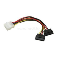 OEM Molex Power 4pin -&gt; 2 SATA Power M/F tápkábel (XFYKAB52SATA) kábel és adapter