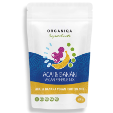 OEM Organiqa bio acai-banán vegán fehérje 400 g vitamin és táplálékkiegészítő