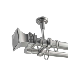 OEM Parga dupla rúd galéria mennyezeti rögzítéssel 25/19 - fém, ezüst - 360 cm karnis, függönyrúd