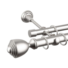 OEM Pluton 25/19 dupla rúd galéria, fém, ezüst - 360 cm karnis, függönyrúd