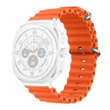 OEM Pótszíj (egyedi méret. szilikon. állítható. hullám) NARANCSSÁRGA okosóra kellék