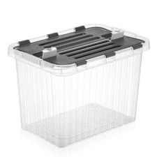 OEM PP tárolódoboz, Dupla nyitású fedél, Átlátszóság, 50 L bútor