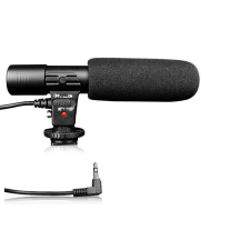OEM Professzionális Irányított Kondenzátor Mikrofon/Kameramikrofon, vetetékes stereo, vlogging-, interjú-, élő közvetítés-, videofelvételhez, SLR fényképezőgép és DV kompatibilis, fekete mikrofon