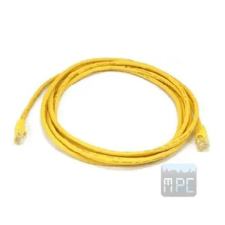 OEM RJ45 CAT5e UTP M/M adatkábel 1m sárga kábel és adapter