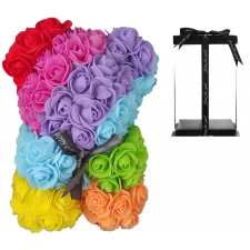 OEM Rózsa maci - szivárvány színű - 25 cm party kellék